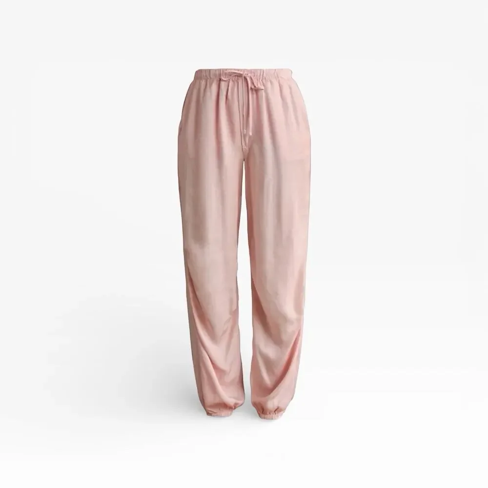 Sundry Button Up Top and Parachute Pant Set in Pink Quartz - M/L, NWT